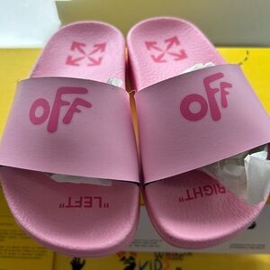 KIDS OFF-WHITE POOL SLIDES SZ-13